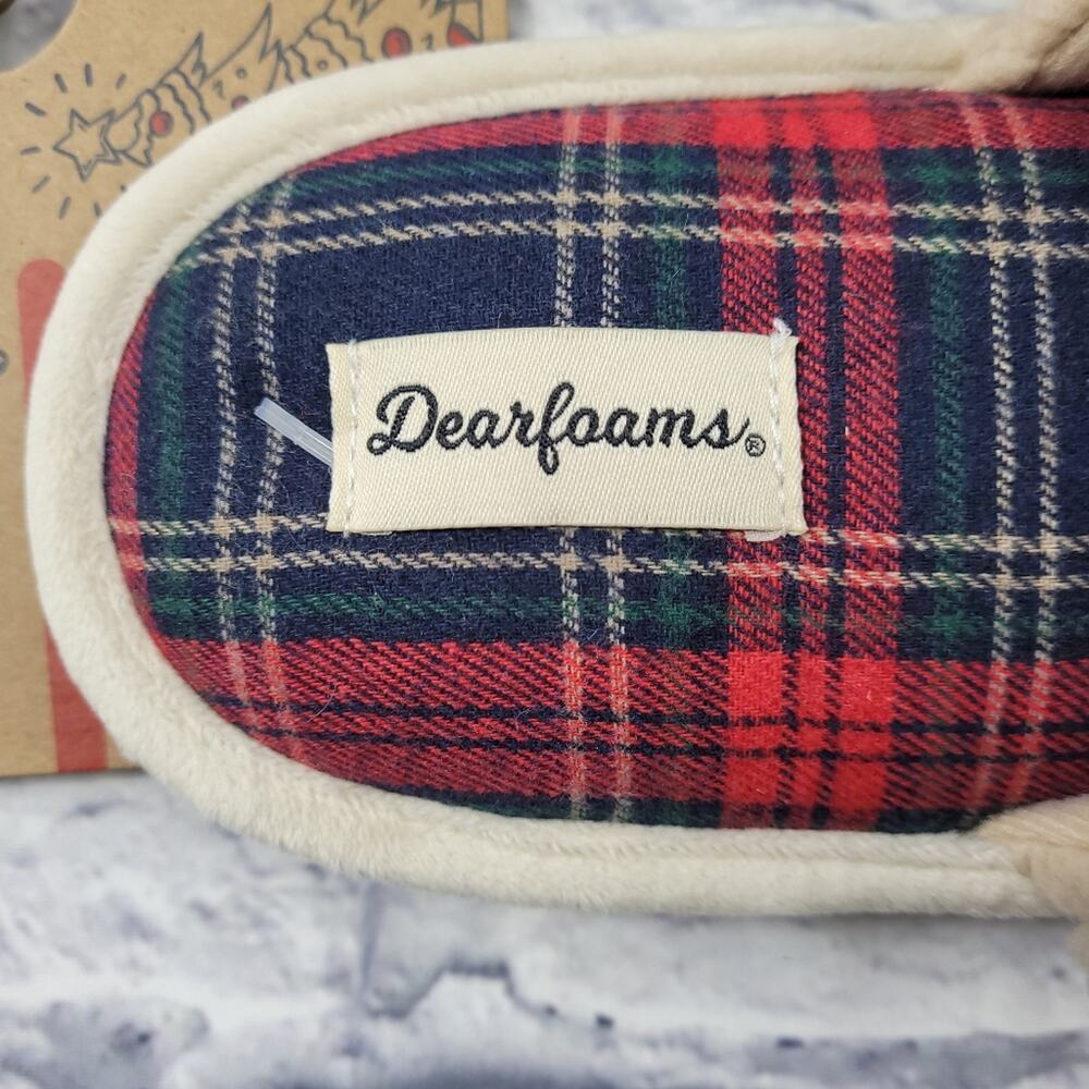 NWT "HO"ME Lane Holiday Faux Fur Dearfoams Cream Slide Slippers size XL (11-12) - Picture 10 of 15